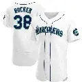 Men's No.38 Michael Rucker Seattle Mariners White Authentic Home Jersey