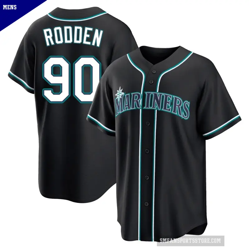Men's No.90 Brock Rodden Seattle Mariners Black Replica Fashion Out Jersey