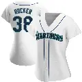 Women's No.38 Michael Rucker Seattle Mariners White Authentic Home Jersey