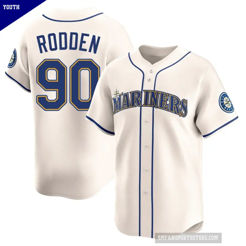 Youth No.90 Brock Rodden Seattle Mariners Cream Limited Alternate Jersey